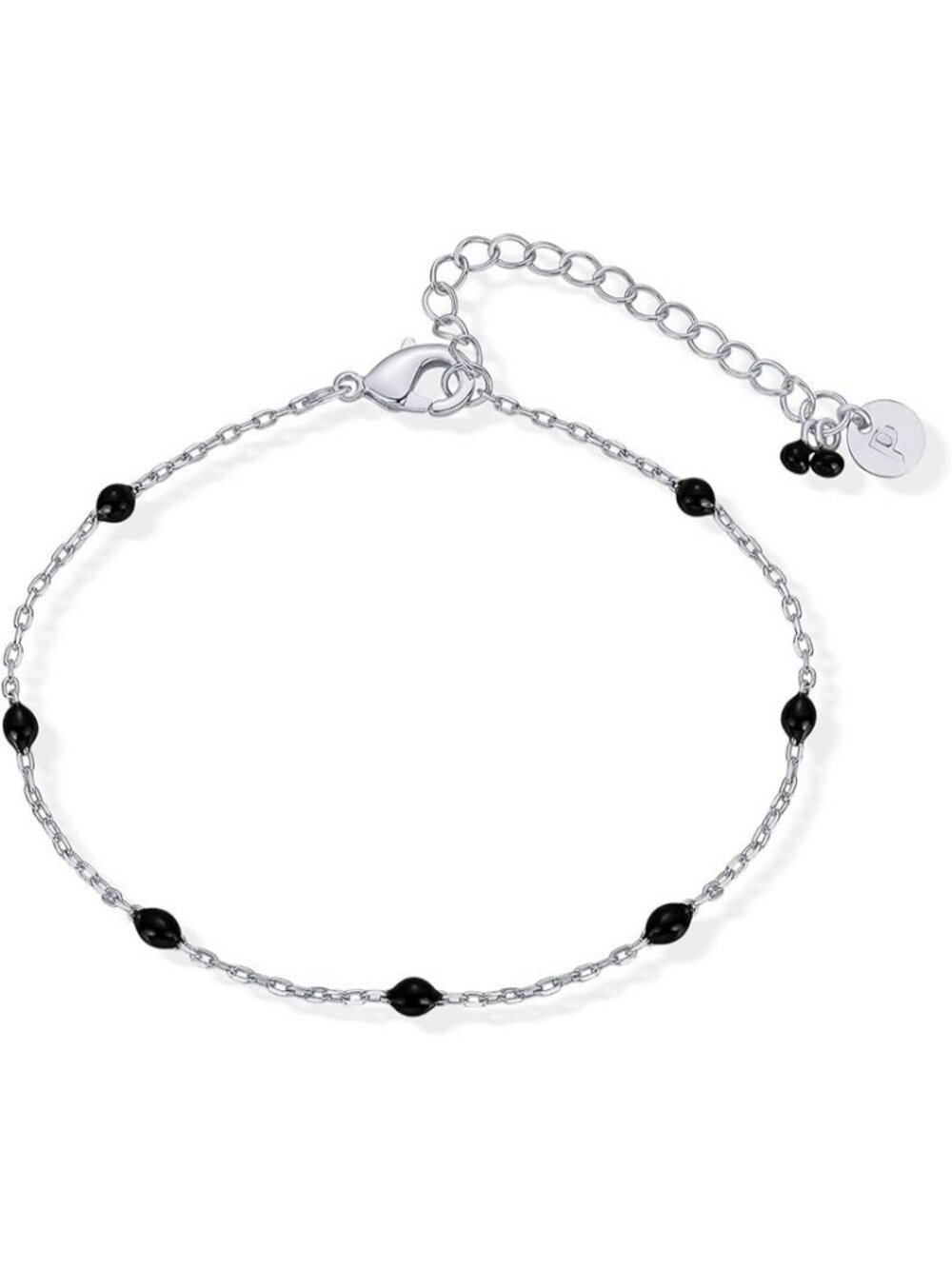 Black White Gold 14K Gold Plated Enamel Beaded Bracelets Dainty Bead Bracelet